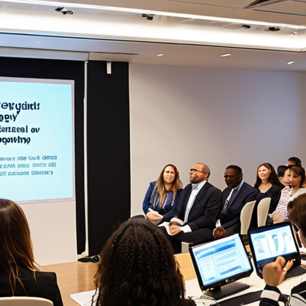 **Image Prompt: Intellectual Property Workshop**
   - "A diverse group of professionals engaged in a workshop on intellectual property, featuring a speaker at the front discussing patents and trademarks. The audience is taking notes and participating actively, with visuals of patents and trademarks displayed on a screen."