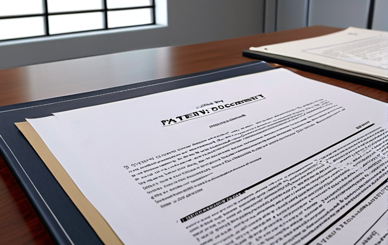 **Elegant legal documents showcasing a patent agreement signing, with a subtle background of a sleek, modern office interior. Focus on trust and collaboration.**