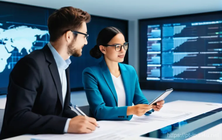 지적재산권 관련 직업의 미래 전망 - **Prompt:** A dynamic, diverse team of three intellectual property professionals (two women and one ...